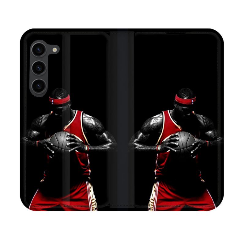 Housse Cuir Portefeuille Pour Samsung Galaxy S23 Sport Basketeur