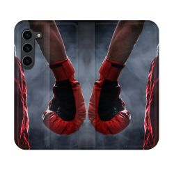 Housse Cuir Portefeuille Pour Samsung Galaxy S23 Sport Boxe Gant Rouge