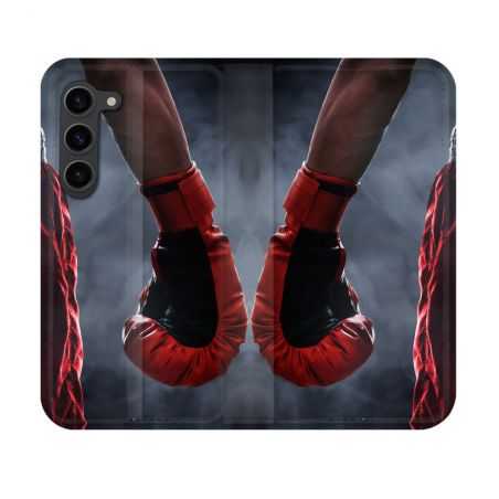 Housse Cuir Portefeuille Pour Samsung Galaxy S23 Sport Boxe Gant Rouge