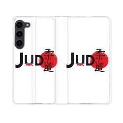 Housse Cuir Portefeuille Pour Samsung Galaxy S23 Sport Judo Logo