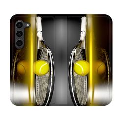 Housse Cuir Portefeuille Pour Samsung Galaxy S23 Sport Tennis Reflet