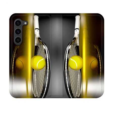 Housse Cuir Portefeuille Pour Samsung Galaxy S23 Sport Tennis Reflet