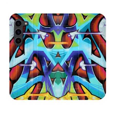 Housse Cuir Portefeuille Pour Samsung Galaxy S23 Street Art Graf Color