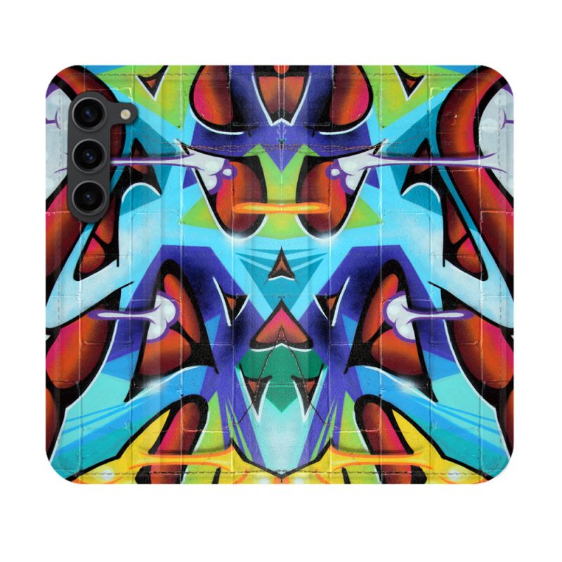 Housse Cuir Portefeuille Pour Samsung Galaxy S23 Street Art Graf Color