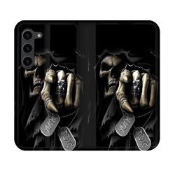 Housse Cuir Portefeuille Pour Samsung Galaxy S23 Tete de Mort Your Next