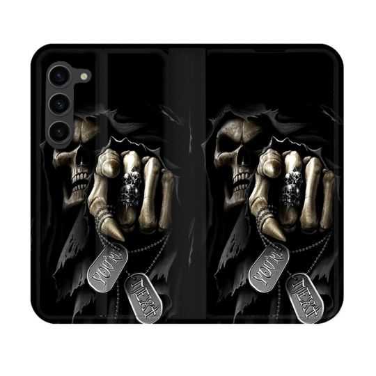 Housse Cuir Portefeuille Pour Samsung Galaxy S23 Tete de Mort Your Next