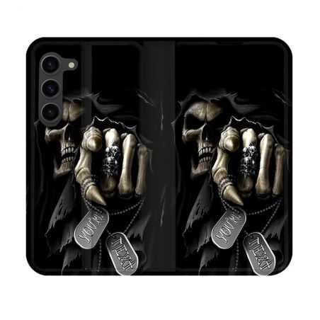 Housse Cuir Portefeuille Pour Samsung Galaxy S23 Tete de Mort Your Next