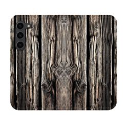 Housse Cuir Portefeuille Pour Samsung Galaxy S23 Texture Bois