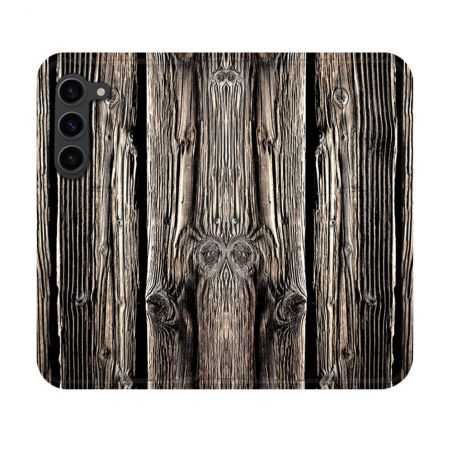 Housse Cuir Portefeuille Pour Samsung Galaxy S23 Texture Bois