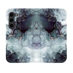 Housse Cuir Portefeuille Pour Samsung Galaxy S23 Texture Marbre Gris