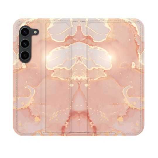 Housse Cuir Portefeuille Pour Samsung Galaxy S23 Texture Marbre Rose