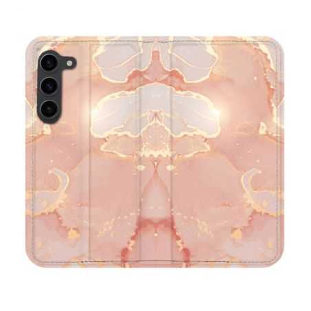 Housse Cuir Portefeuille Pour Samsung Galaxy S23 Texture Marbre Rose