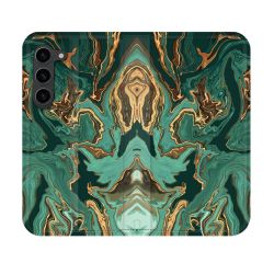 Housse Cuir Portefeuille Pour Samsung Galaxy S23 Texture Marbre Vert