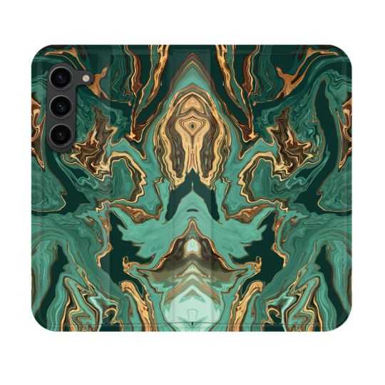 Housse Cuir Portefeuille Pour Samsung Galaxy S23 Texture Marbre Vert