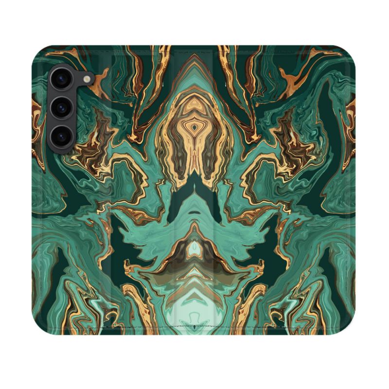 Housse Cuir Portefeuille Pour Samsung Galaxy S23 Texture Marbre Vert