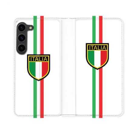 Housse Cuir Portefeuille Pour Samsung Galaxy S23 Voyage Italie 3 Blanc