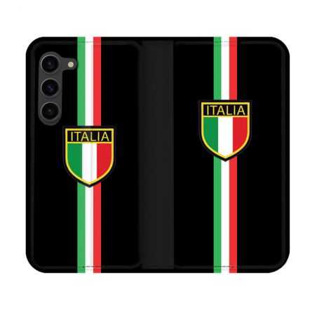 Housse Cuir Portefeuille Pour Samsung Galaxy S23 Voyage Italie 3 Noir