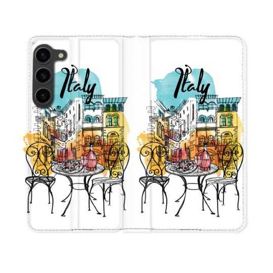 Housse Cuir Portefeuille Pour Samsung Galaxy S23 Voyage Italie Vintage