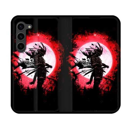 Housse Cuir Portefeuille Pour Samsung Galaxy S23 Voyage Japon Samourai