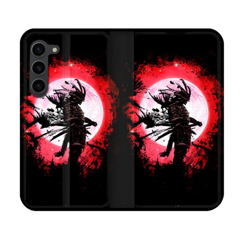 Housse Cuir Portefeuille Pour Samsung Galaxy S23 Voyage Japon Samourai