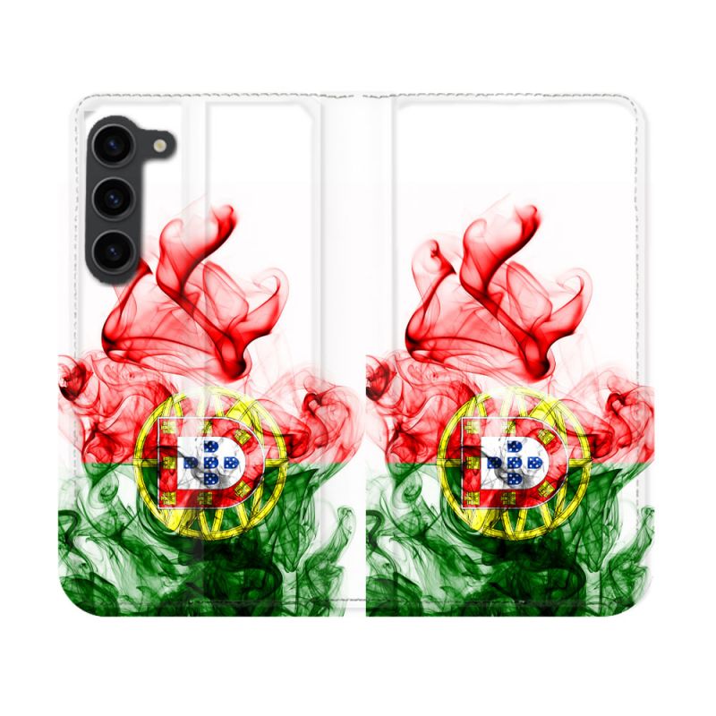 Housse Cuir Portefeuille Pour Samsung Galaxy S23 Voyage Portugal Flamme