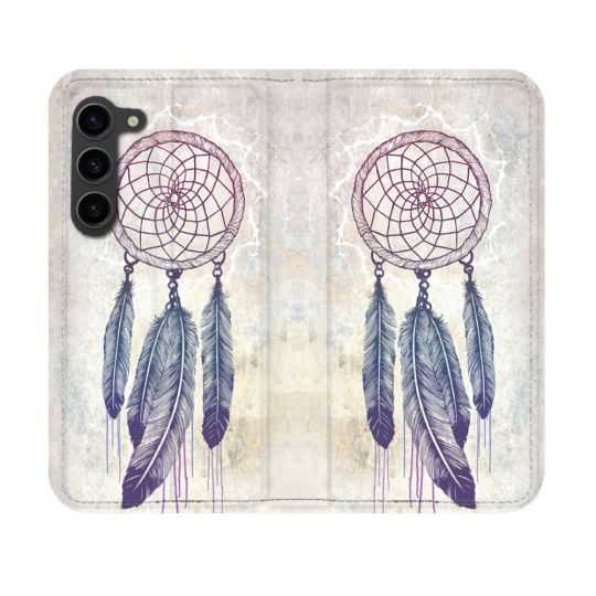 Housse Cuir Portefeuille Pour Samsung Galaxy S23 Zen Attrape Reve Blanc