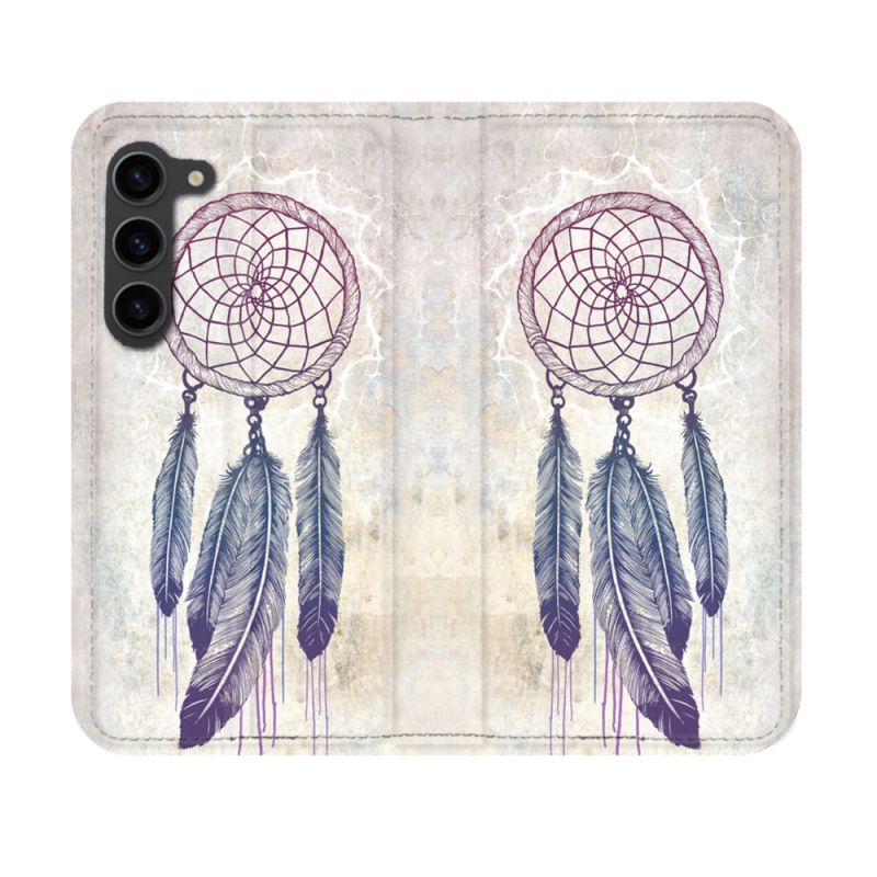 Housse Cuir Portefeuille Pour Samsung Galaxy S23 Zen Attrape Reve Blanc
