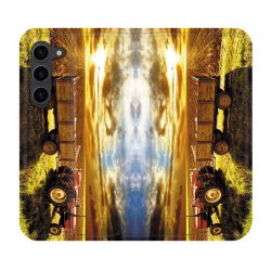 Housse Cuir Portefeuille Pour Samsung Galaxy S23 Plus Agriculture Tracteur Color