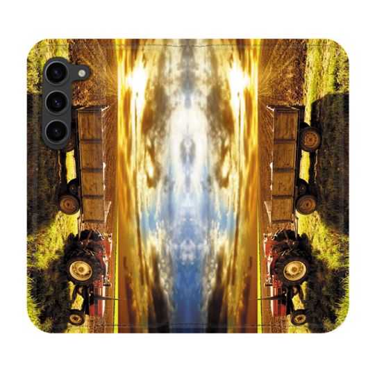 Housse Cuir Portefeuille Pour Samsung Galaxy S23 Plus Agriculture Tracteur Color