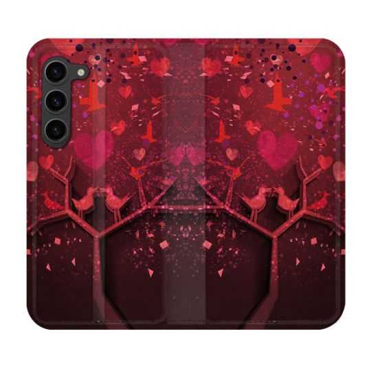 Housse Cuir Portefeuille Pour Samsung Galaxy S23 Plus Amour Arbre