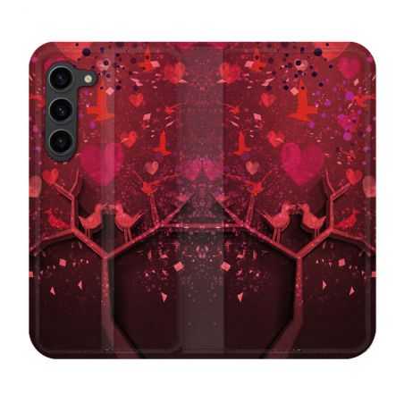 Housse Cuir Portefeuille Pour Samsung Galaxy S23 Plus Amour Arbre