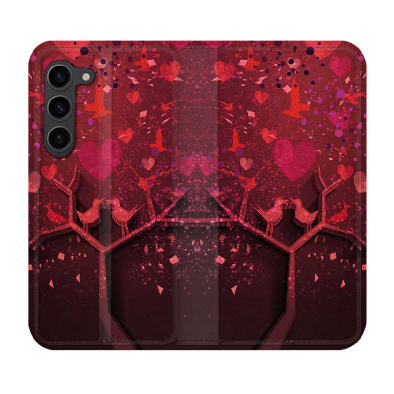 Housse Cuir Portefeuille Pour Samsung Galaxy S23 Plus Amour Arbre