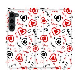 Housse Cuir Portefeuille Pour Samsung Galaxy S23 Plus Amour Love