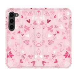 Housse Cuir Portefeuille Pour Samsung Galaxy S23 Plus Amour Ptis Coeurs