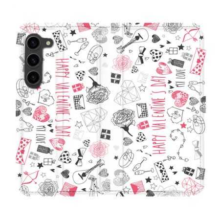 Housse Cuir Portefeuille Pour Samsung Galaxy S23 Plus Amour Valentines