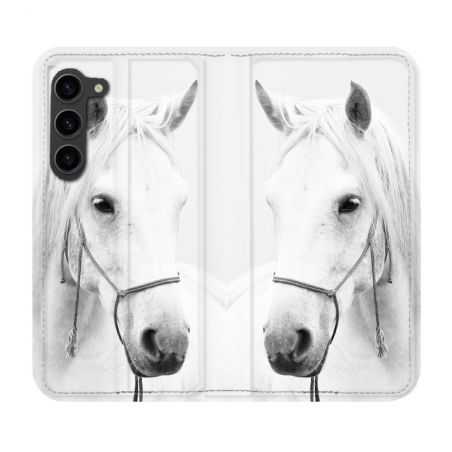 Housse Cuir Portefeuille Pour Samsung Galaxy S23 Plus Animal Cheval Cristal