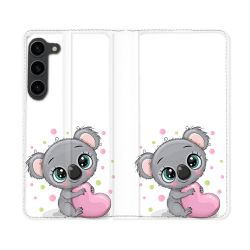 Housse Cuir Portefeuille Pour Samsung Galaxy S23 Plus Animal Koala Cœur