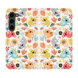 Housse Cuir Portefeuille Pour Samsung Galaxy S23 Plus Animal Koala Pattern