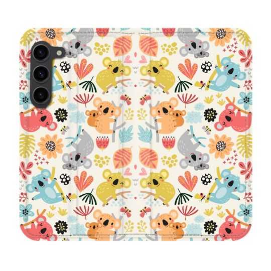 Housse Cuir Portefeuille Pour Samsung Galaxy S23 Plus Animal Koala Pattern