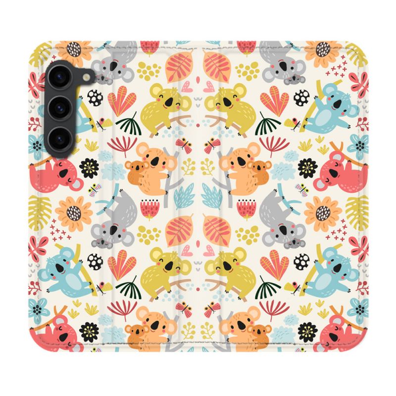 Housse Cuir Portefeuille Pour Samsung Galaxy S23 Plus Animal Koala Pattern