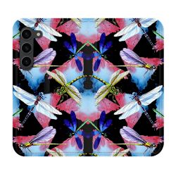 Housse Cuir Portefeuille Pour Samsung Galaxy S23 Plus Animal Libellule