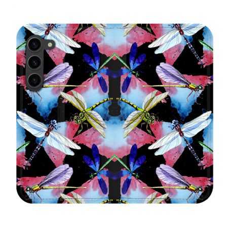 Housse Cuir Portefeuille Pour Samsung Galaxy S23 Plus Animal Libellule