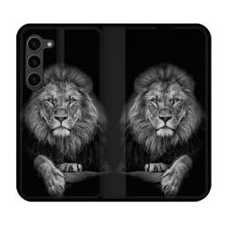 Housse Cuir Portefeuille Pour Samsung Galaxy S23 Plus Animal Lion Majestueux