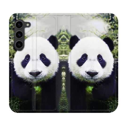 Housse Cuir Portefeuille Pour Samsung Galaxy S23 Plus Animal Panda Color