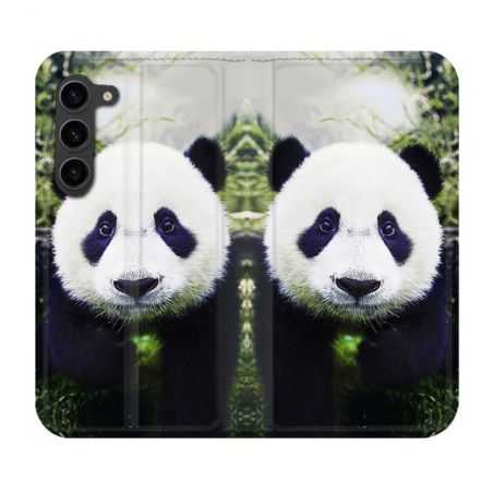 Housse Cuir Portefeuille Pour Samsung Galaxy S23 Plus Animal Panda Color