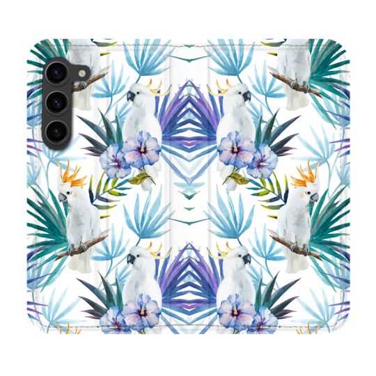 Housse Cuir Portefeuille Pour Samsung Galaxy S23 Plus Animal Perroquet Peinture