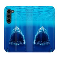 Housse Cuir Portefeuille Pour Samsung Galaxy S23 Plus Animal Requin Dent