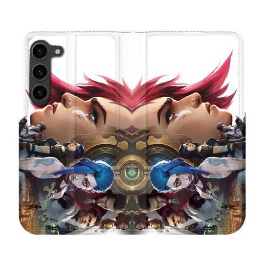 Housse Cuir Portefeuille Pour Samsung Galaxy S23 Plus Arcane Jynx Sœur