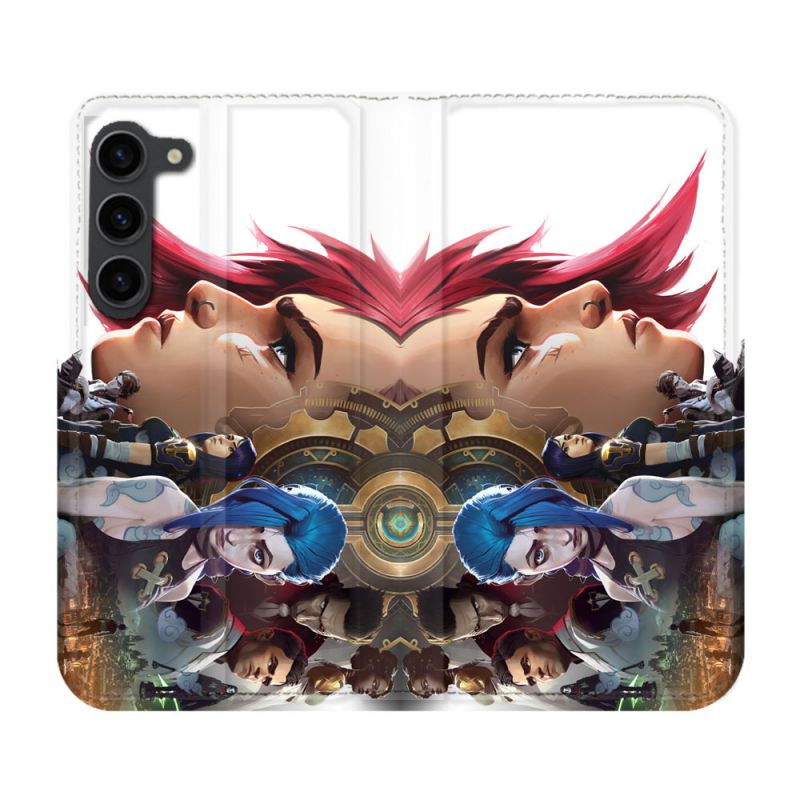 Housse Cuir Portefeuille Pour Samsung Galaxy S23 Plus Arcane Jynx Sœur