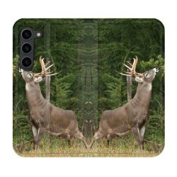 Housse Cuir Portefeuille Pour Samsung Galaxy S23 Plus Chasse Cerf